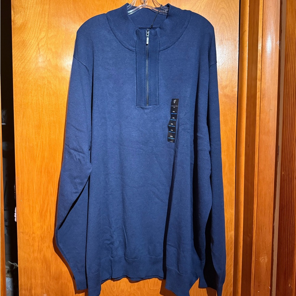 Men's Classic Navy Zip-Up Sweater
